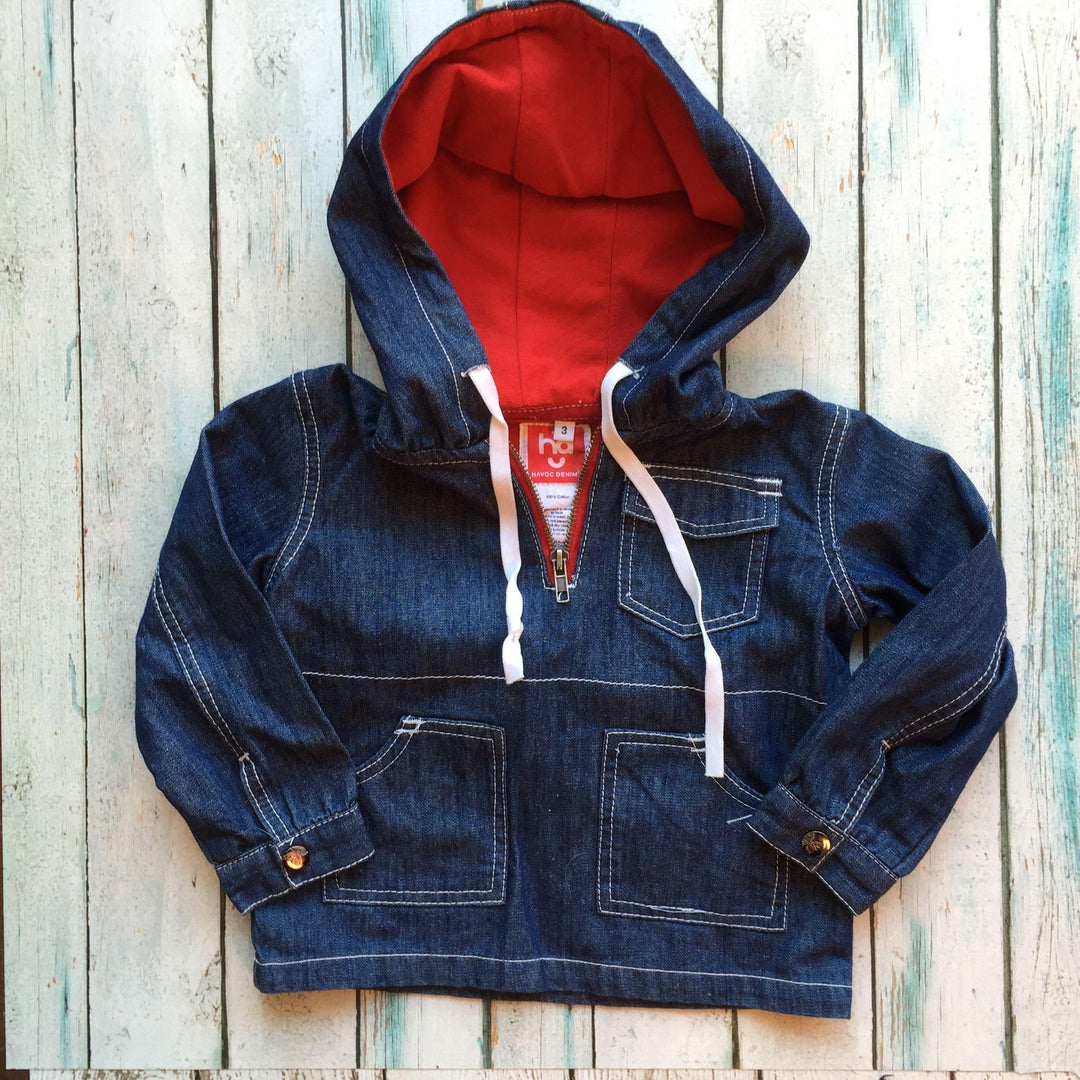 Havoc Denim Lined Hoodie - Size 3-Jean Pool