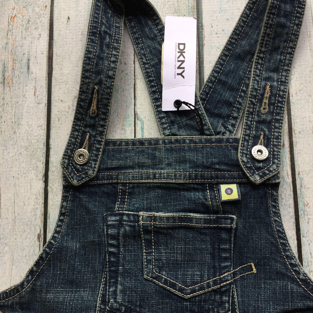 NWT - DKNY Overall Bib Style Denim Top - Size 8-Jean Pool