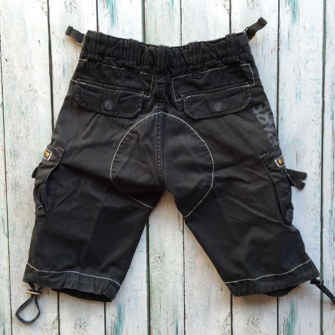 NWT - Ra-re Rag Recycle Italy Boys Black Long Shorts - Size 3-Jean Pool