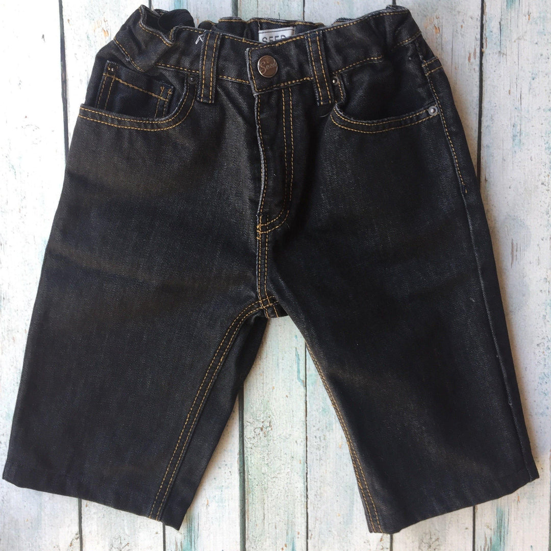 Seed Boys Long Denim Shorts - Size 9-Jean Pool