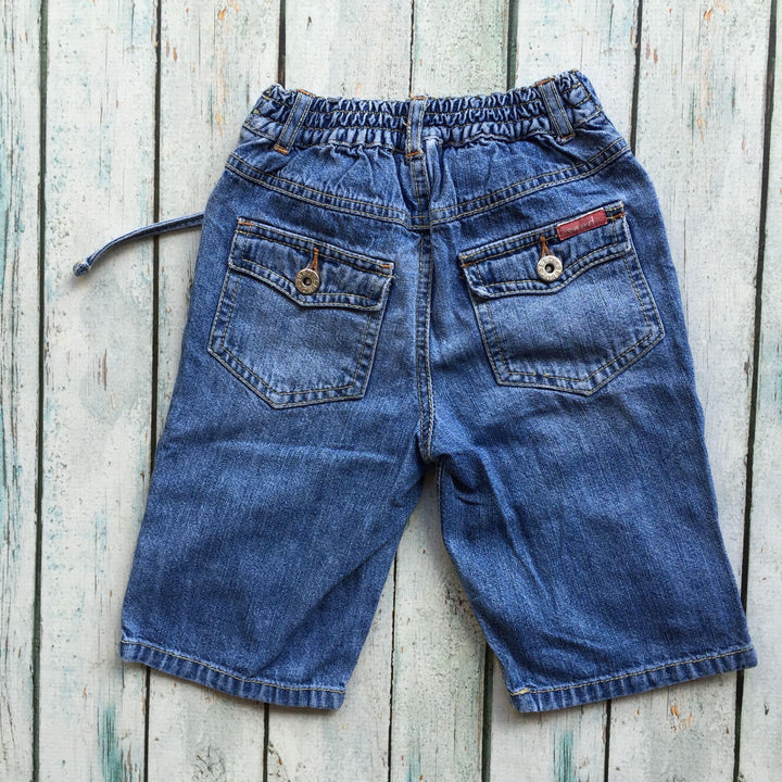 Seed Boys Long Denim Shorts - Size 1/2-Jean Pool