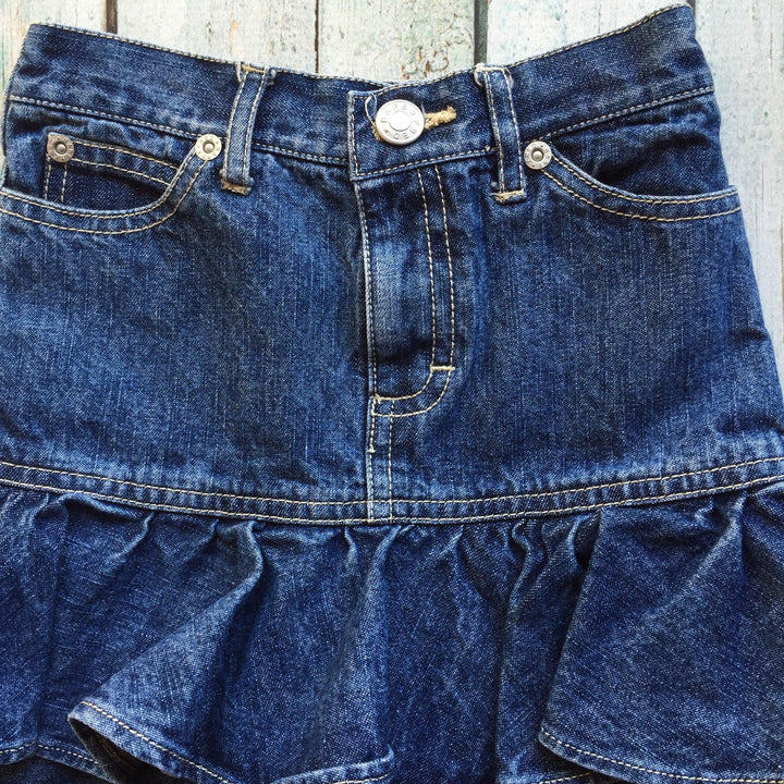 Fred Bare Girls Denim Frilled Skirt - Size 3-Jean Pool