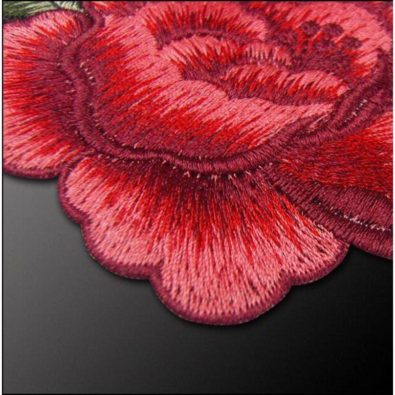 Red Rose - Embroidered Cloth Patch-Jean Pool