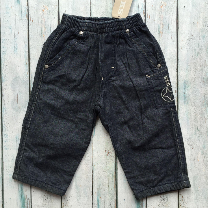 NWT - Made in France IKKS Lined Pull on Boys Jeans - Size 12M-Jean Pool