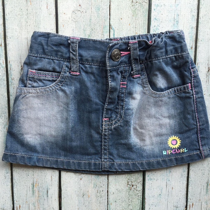 Rip Curl Baby Denim Mini Skirt- Size 0-Jean Pool