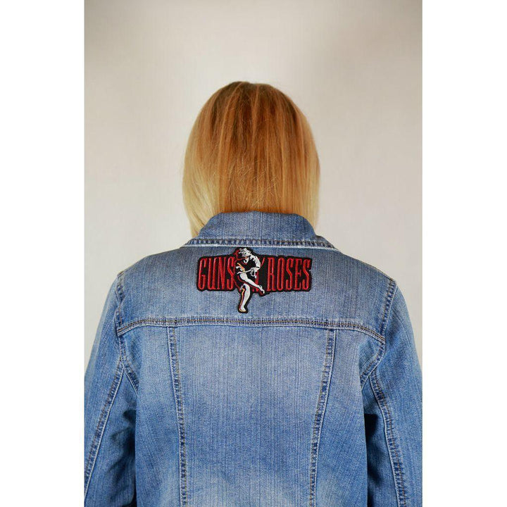 New Look London Denim "Guns N Roses" Denim Jacket - Size 12-Jean Pool