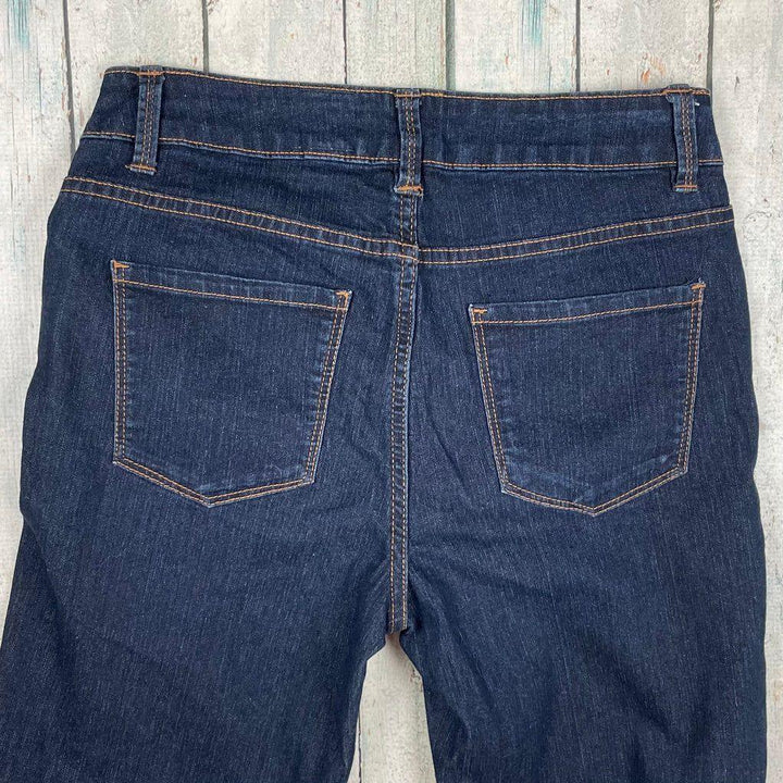 Yes Yes Jeans Italy Mid Rise Dark Wash Bootleg Jeans - Size 8 - Jean Pool