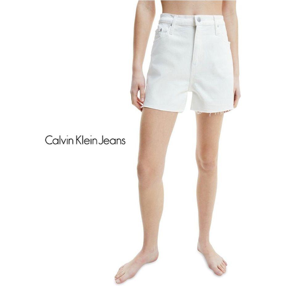 NWT - Calvin Klein 'Mom Jean Shorts' High Rise White Denim Shorts - Size 30" - Jean Pool