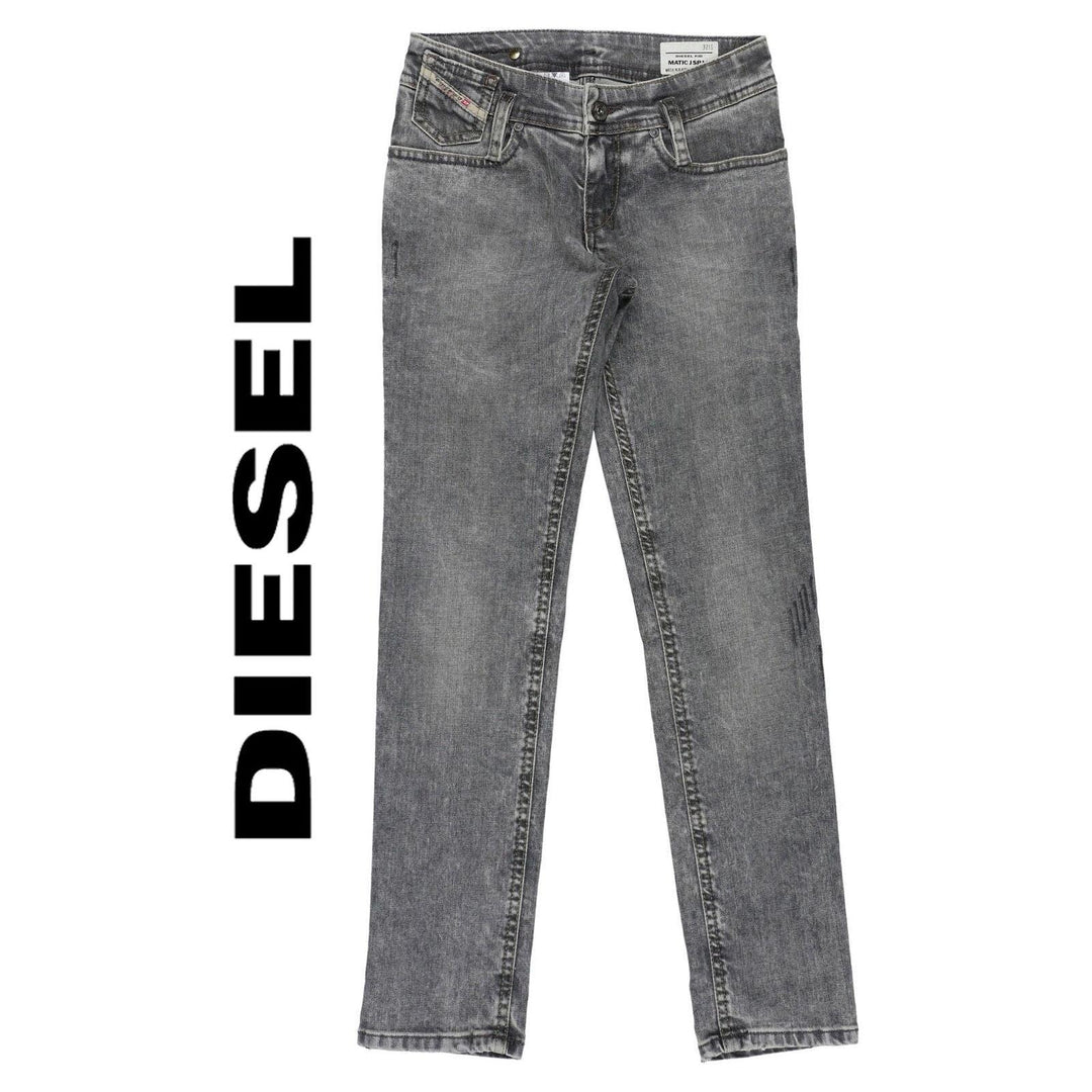NWT - Diesel 'Matic' Grey Straight Leg Stretch Jeans Size - 9Y - Jean Pool