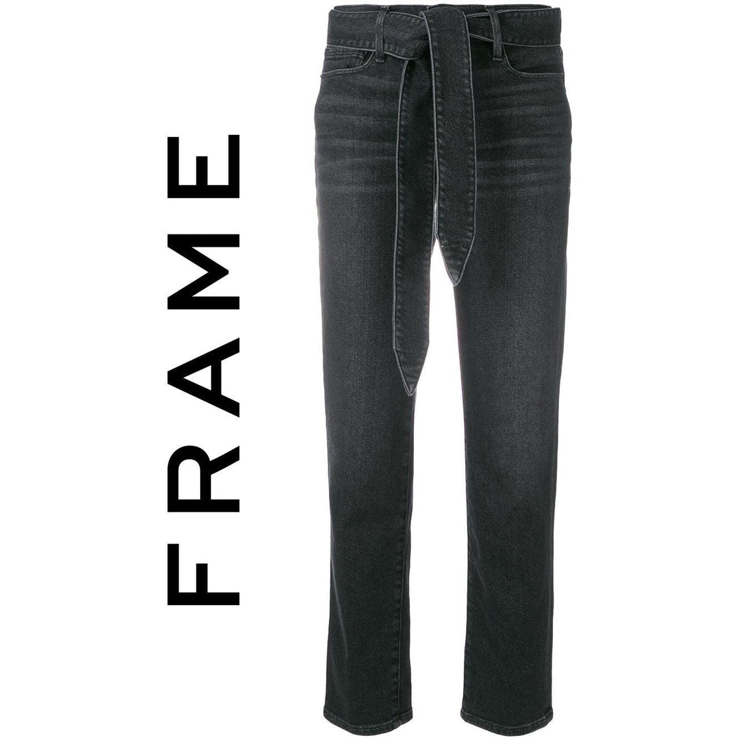 NWT- Frame Denim 'Le Nouveau Straight' Farleigh Jeans w/belt RRP $445 -Size 24 - Jean Pool