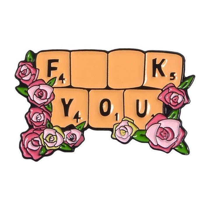 'F%#k You' Scrabble Tile - Enamel Pin - Jean Pool