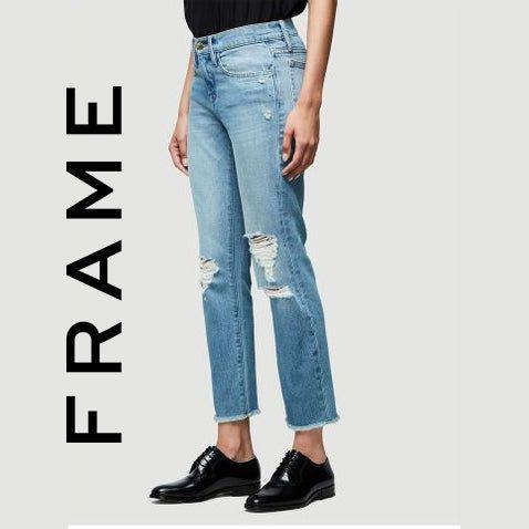 NWT- Frame Denim 'Le Boy' Stretch Distressed Jeans RRP $445 -Size 25 - Jean Pool