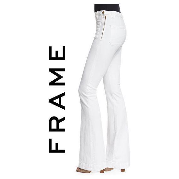 NWT- Frame Denim 'Le High Flare' White Jeans RRP $455 -Size 27 - Jean Pool