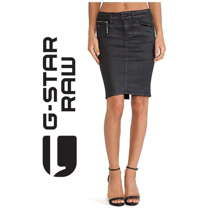 NWT - G Star Raw 'Midge Sculpted Super Slim Skirt' in Crystal Black - Size 30 - Jean Pool