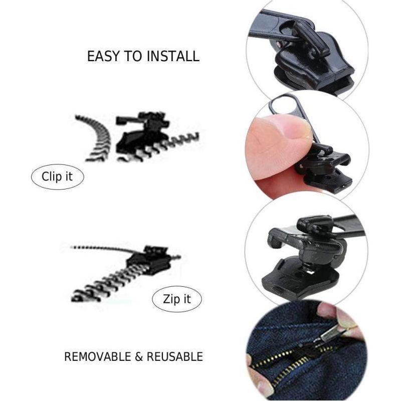 Small Black/Silver Zipper Pull Repair - Mending is better than ending! - Jean Pool