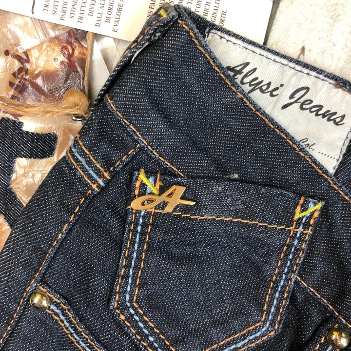 NWT -Italian Alysi Tapered Skinny Jeans with Gold Hardware - Size 26 - Jean Pool