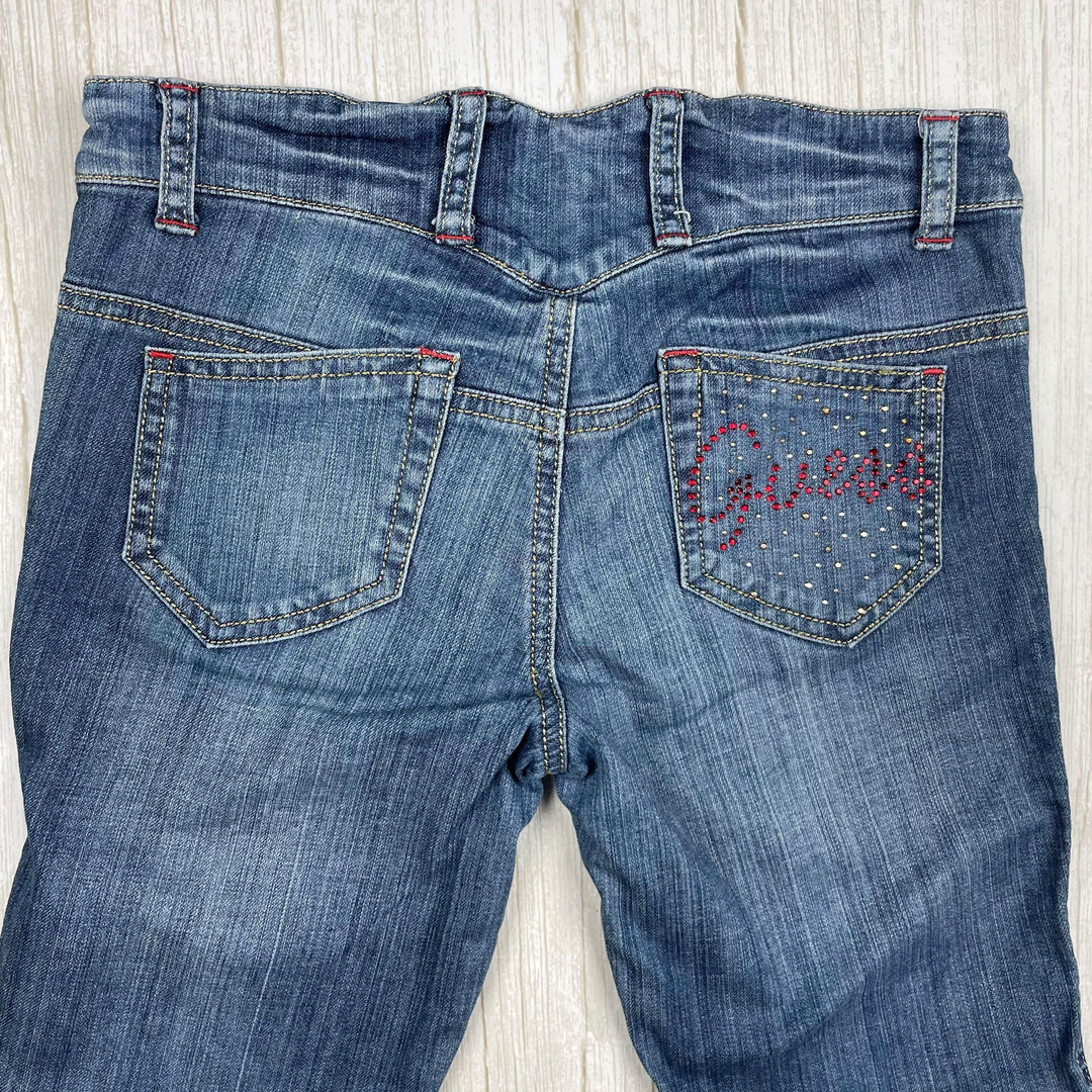 Guess Girls Crystal Logo Pocket Ankle Zip Jeans - Size 10 - Jean Pool