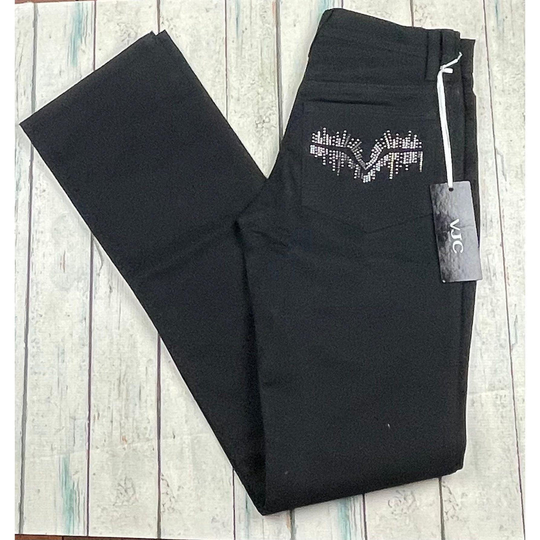 NWT - Versace Jeans Couture Black Straight Jeans $500+- Size 24 ( 6AU) - Jean Pool