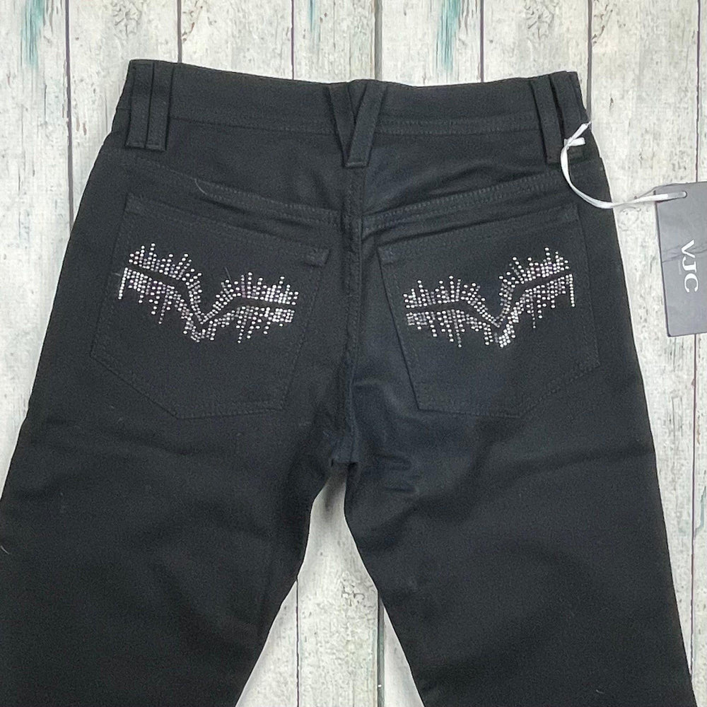 NWT - Versace Jeans Couture Black Straight Jeans $500+- Size 24 ( 6AU) - Jean Pool