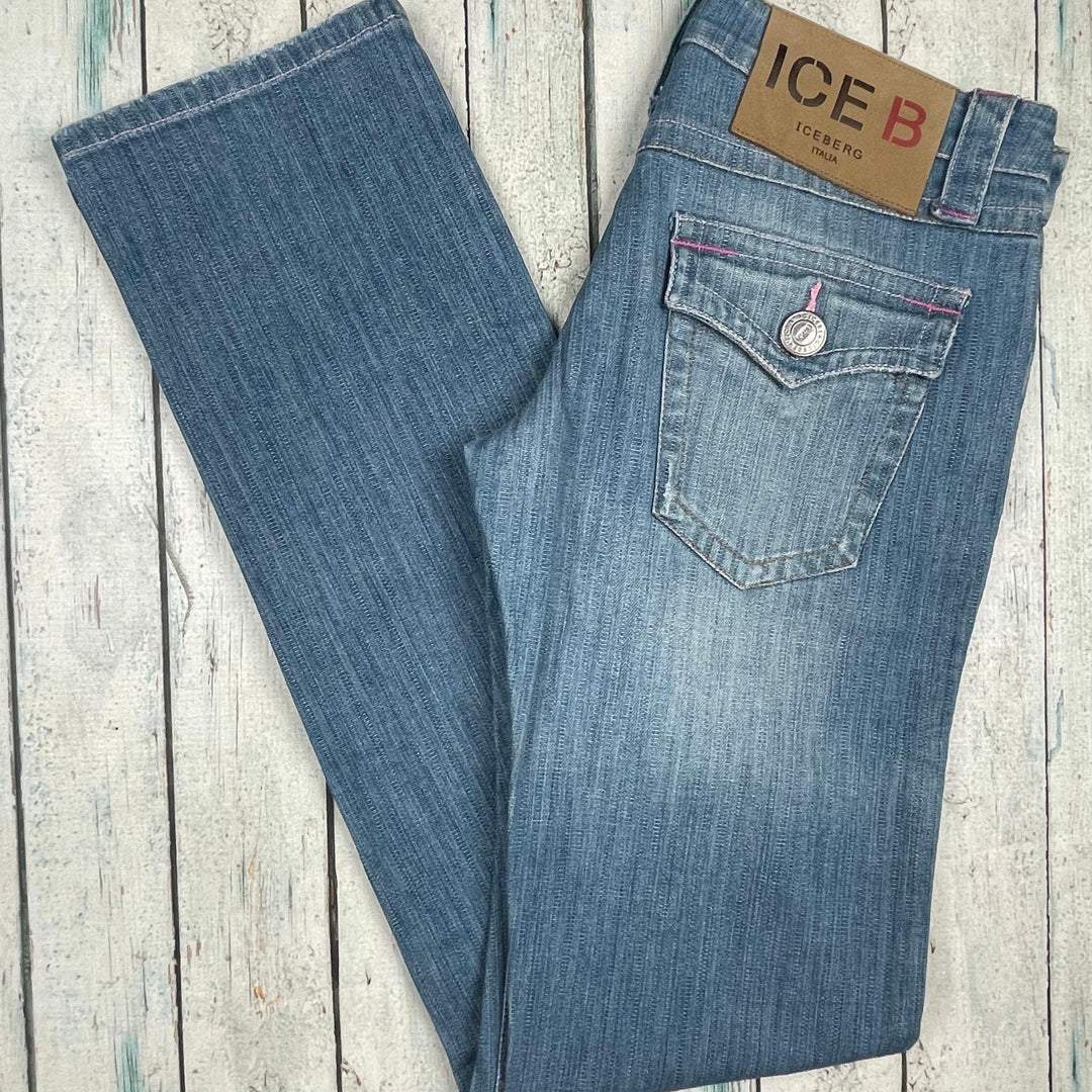 NEW - Iceberg Ice B Italian Self Stripe Straight Jeans- Size 28 - Jean Pool