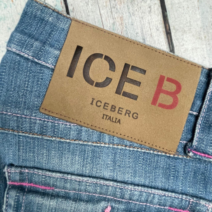 NEW - Iceberg Ice B Italian Self Stripe Straight Jeans- Size 28 - Jean Pool