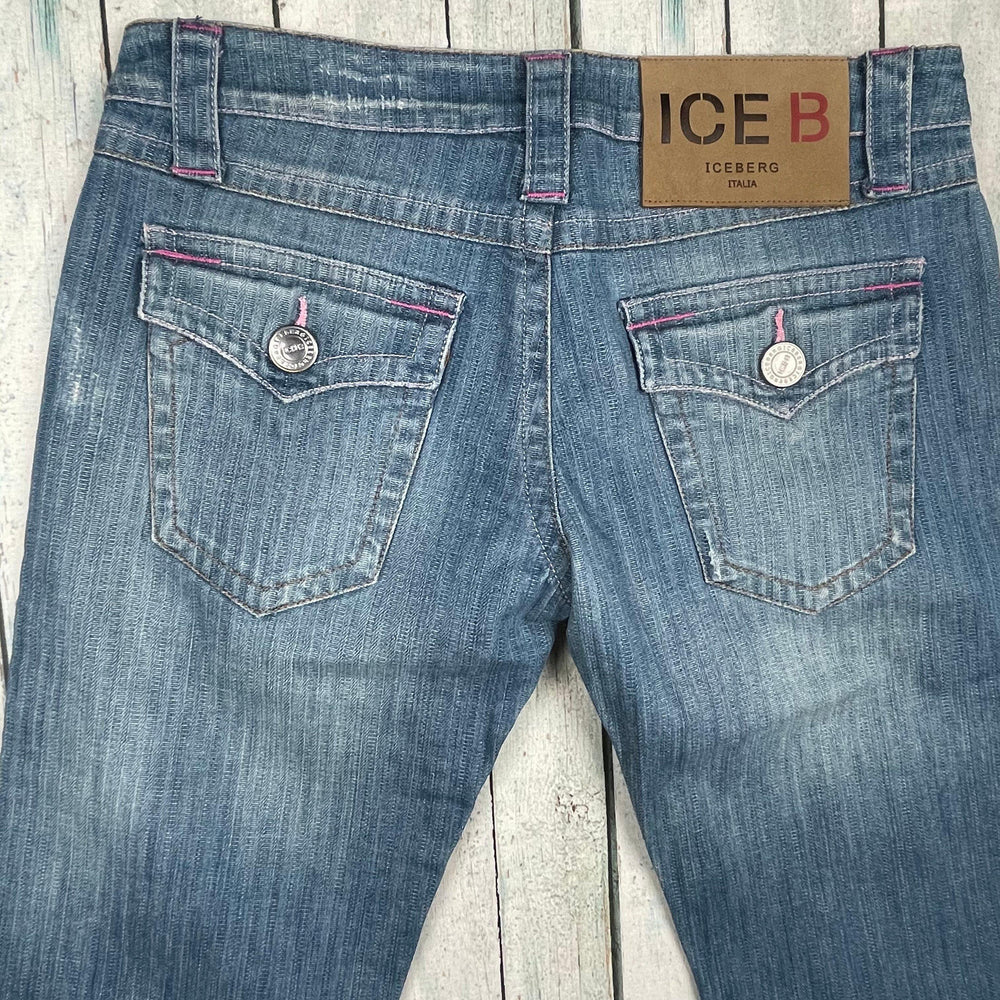NEW - Iceberg Ice B Italian Self Stripe Straight Jeans- Size 28 - Jean Pool
