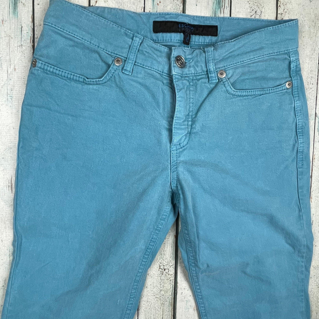 Escada Sport Ladies Blue Crystal Trim Jeans - Size 36 Euro or 7AU - Jean Pool