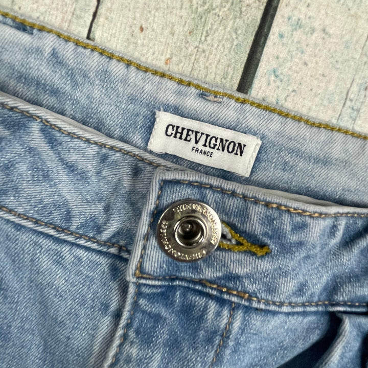 Chevignon France Cuffed Denim Ladies Shorts- Size 25 - Jean Pool