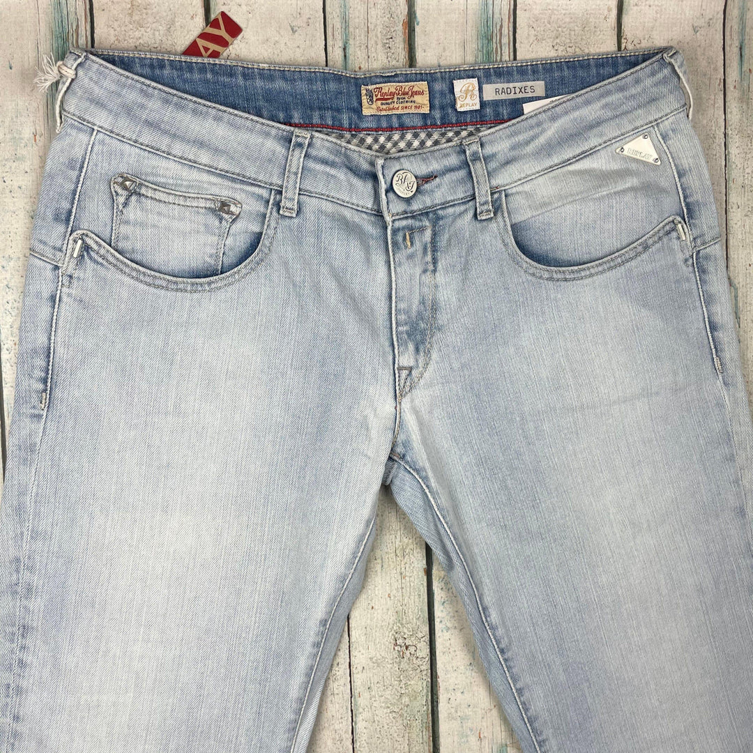 NWT - Replay Italy Ladies 'Radixes' Rose Label Straight Jeans RRP $353.00- Size 33 - Jean Pool