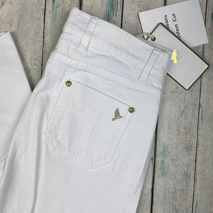 NWT- MIH 'Oslo' White Mid Rise Slim Leg Jeans- Size 28 - Jean Pool