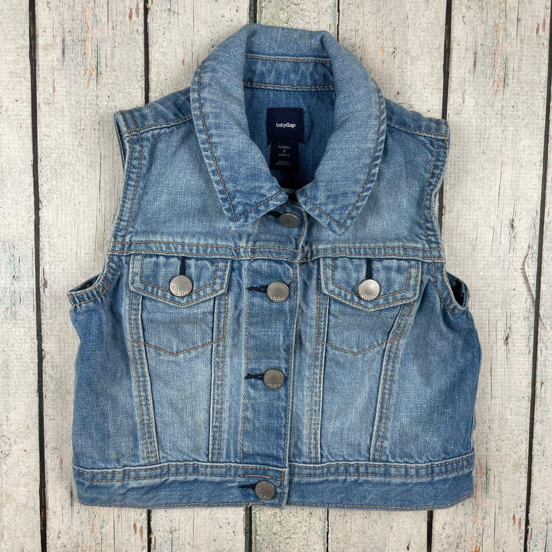 Baby Gap Classic Denim Sleeveless Jacket - Size 3Y - Jean Pool