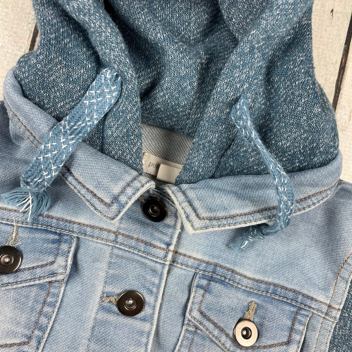 Pumpkin Patch Boys Hooded Denim Jacket - Size 2 - Jean Pool