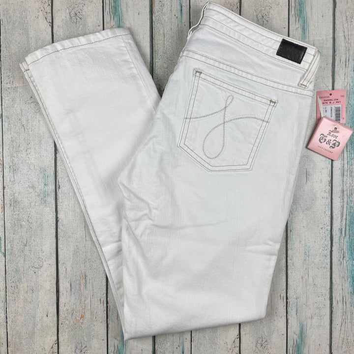 NWT -Juicy Couture 'Kate' Low Rise Slim Fit White Jeans -Size 30 - Jean Pool