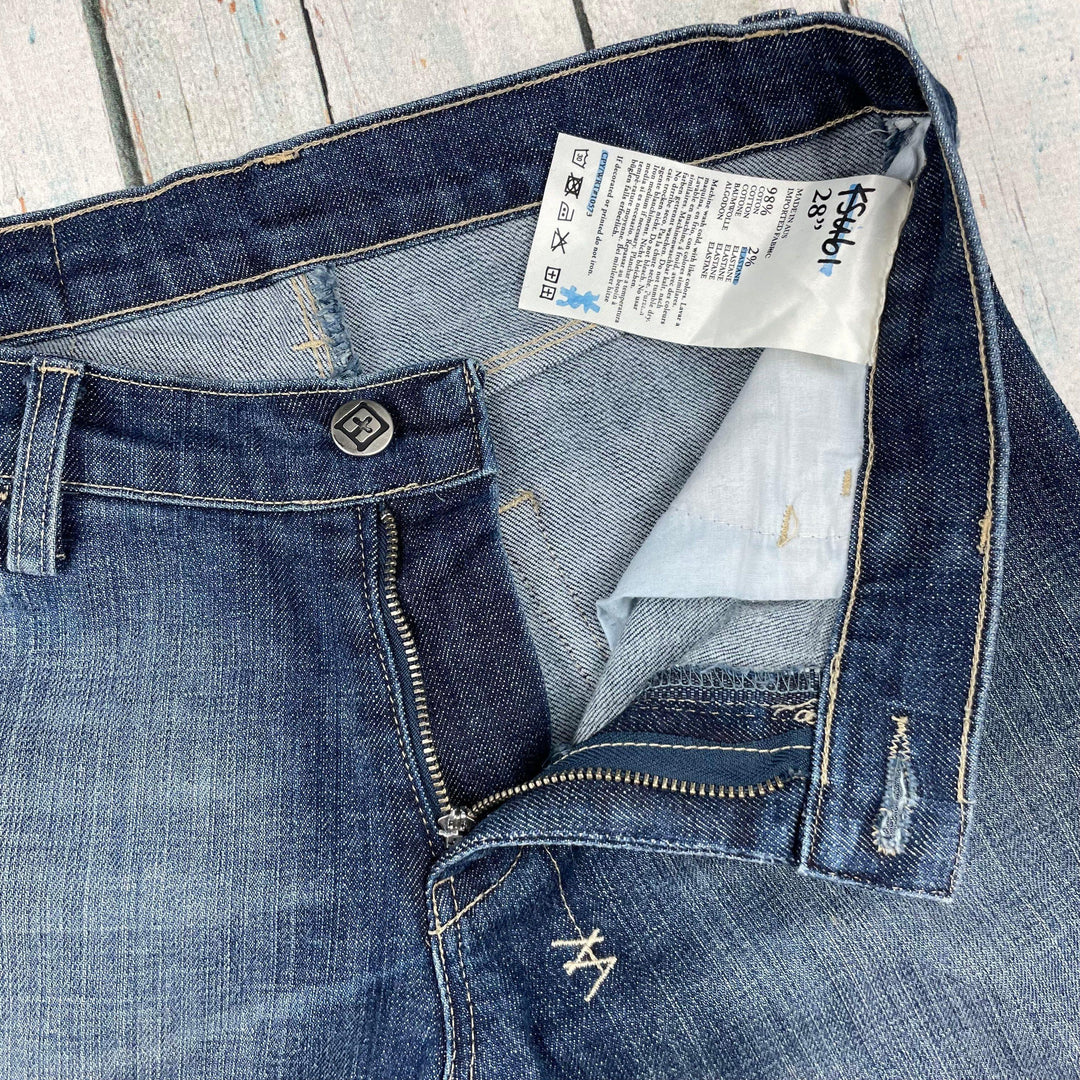 Ksubi 'Baguette Jean' in Wear and Tear Wash - Size 28 - Jean Pool