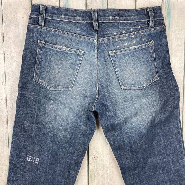 Ksubi 'Baguette Jean' in Wear and Tear Wash - Size 28 - Jean Pool