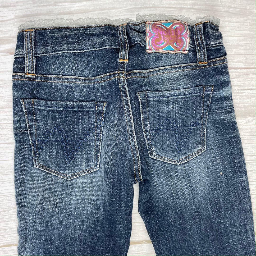 Nolita Pocket Girls 'Lace Waist' Slim Straight Jeans - Size 6Y - Jean Pool