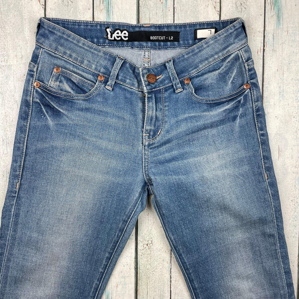 Lee Jeans Light Wash ' Bootcut L2 ' Stretch Jeans- Size 7 - Jean Pool