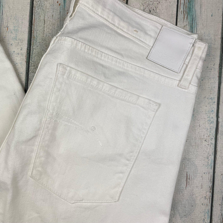 NOBODY 'Midi 7/8' White Relaxed Skinny Jeans- Size 30 - Jean Pool