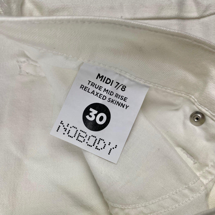 NOBODY 'Midi 7/8' White Relaxed Skinny Jeans- Size 30 - Jean Pool