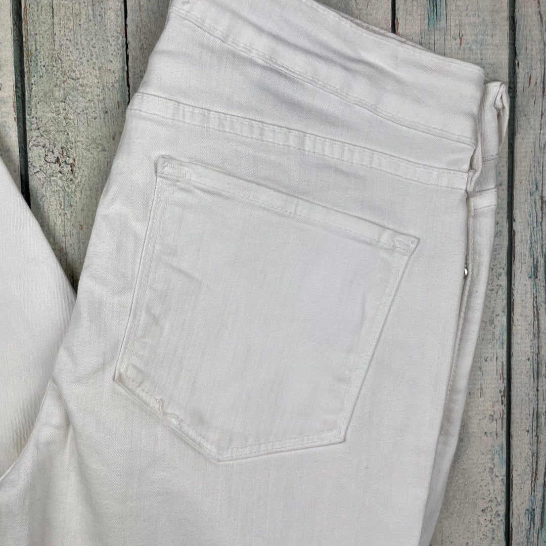 NYDJ Lift & Tuck 'Ankle' White Stretch Jeans -Size 6 US or 10 AU - Jean Pool