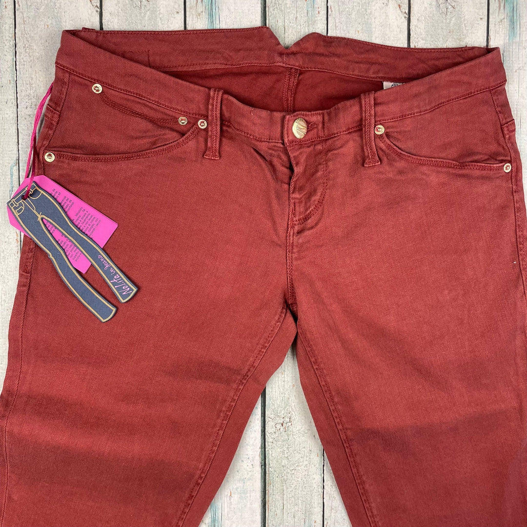 NWT - Nolita in Jeans - Stunning Italian Brick Red Jeans -Size 30 - Jean Pool