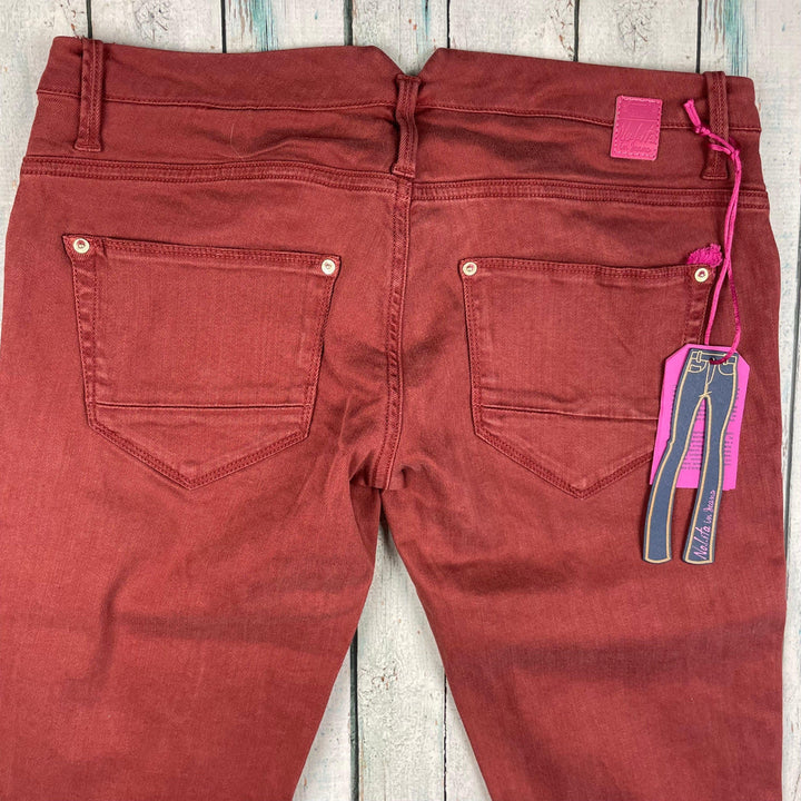 NWT - Nolita in Jeans - Stunning Italian Brick Red Jeans -Size 30 - Jean Pool