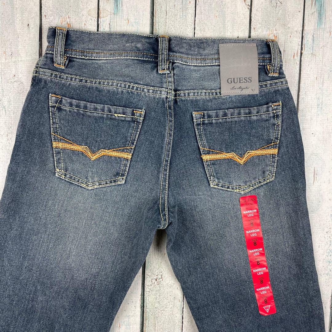 NWT - Guess Straight Narrow Leg Distressed jeans - Size 8Y - Jean Pool