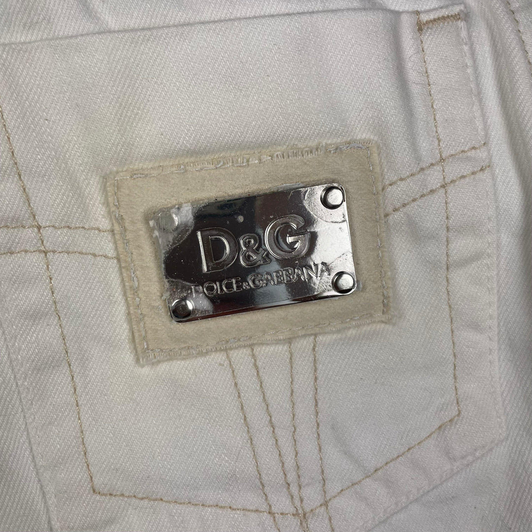 NWT - D&G Junior White Denim Jean Shorts RRP$287.00 - Size 10Y - Jean Pool