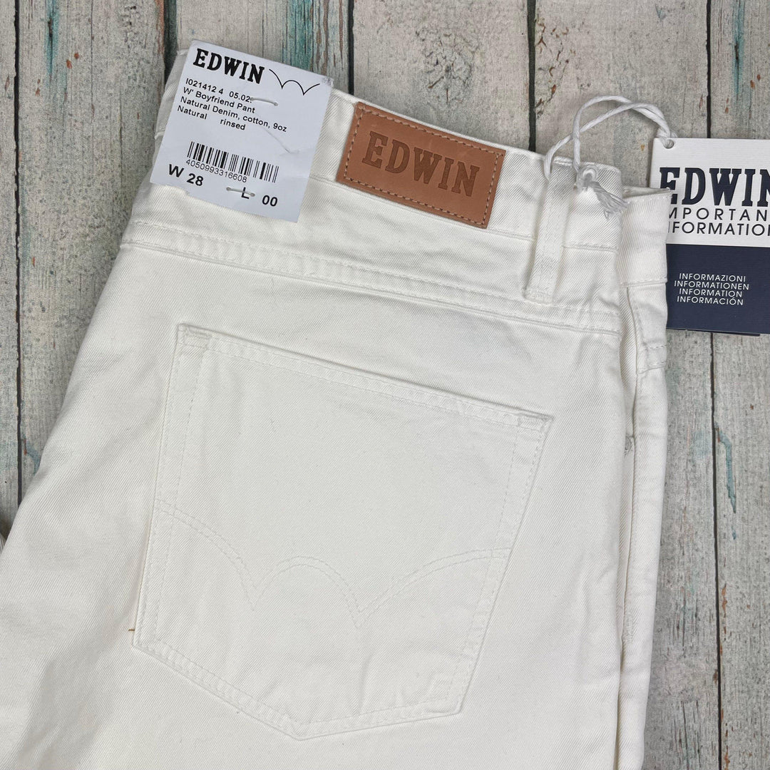 NWT- Edwin 'Boyfriend Pant' Mid Rise White Jeans -Size 28 - Jean Pool