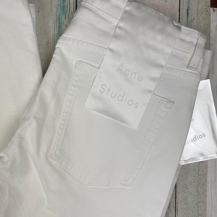 NWT- Acne Studios Ladies 'Mello' White Slim Fit Flared Hem Jeans - Size 28/32 - Jean Pool