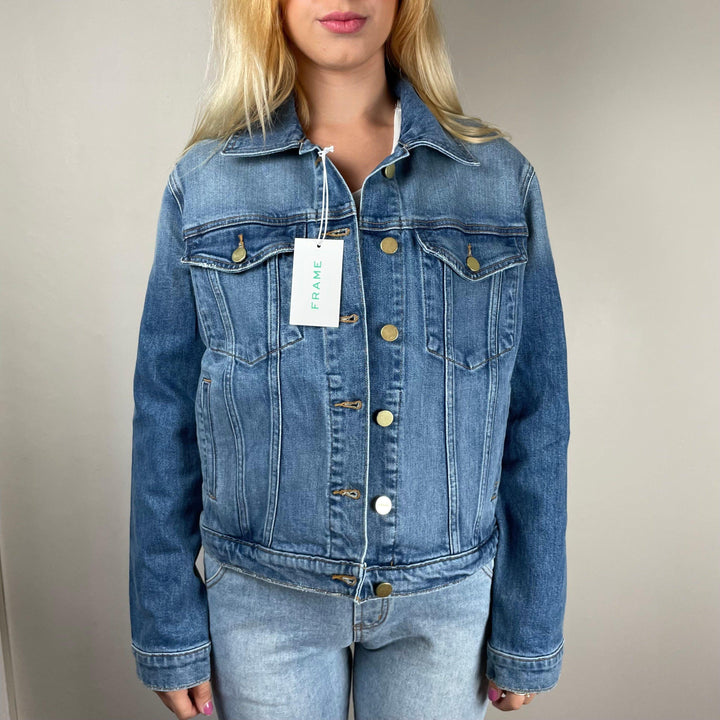 NWT - Frame 'Le Vintage' Stretch Denim Jacket $319 - Size M - Jean Pool