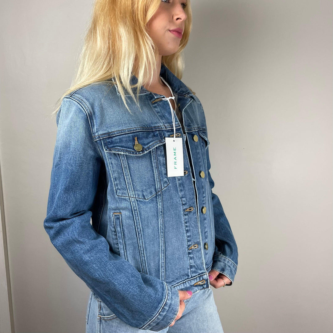 NWT - Frame 'Le Vintage' Stretch Denim Jacket $319 - Size M - Jean Pool