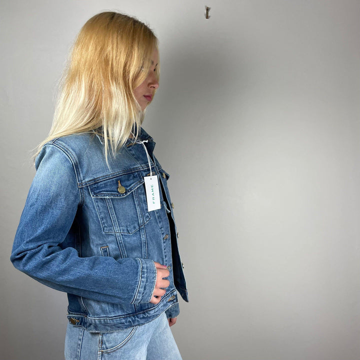 NWT - Frame 'Le Vintage' Stretch Denim Jacket $319 - Size M - Jean Pool