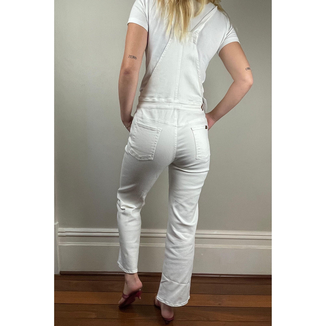 NWT- 7 for all Mankind 'The Crop Overall' in Authentic White- Size M - Jean Pool